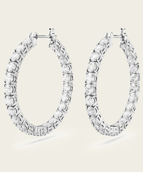 SWAROVSKI ピアス 「公式」「スワロフスキー」Matrix フープ