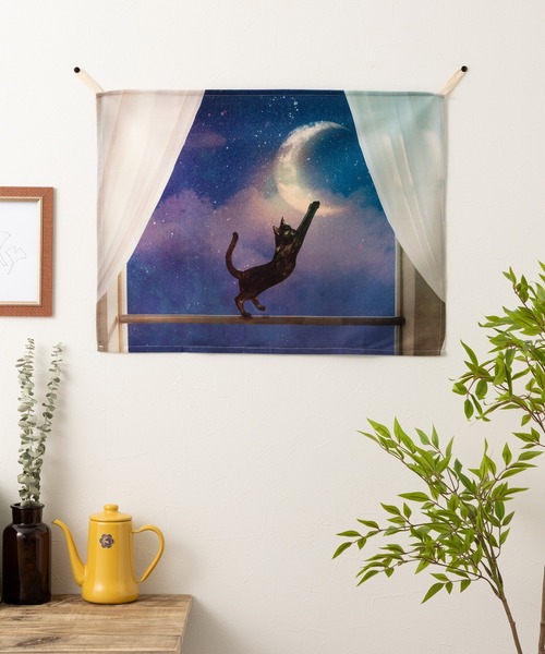 Jubilee（ジュビリー） ポスター ファブリックポスター 窓に風景と猫