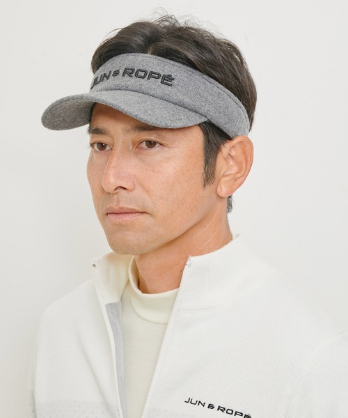 JUN&ROPE' サンバイザー ウールナイロンロゴ入りバイザー メンズ