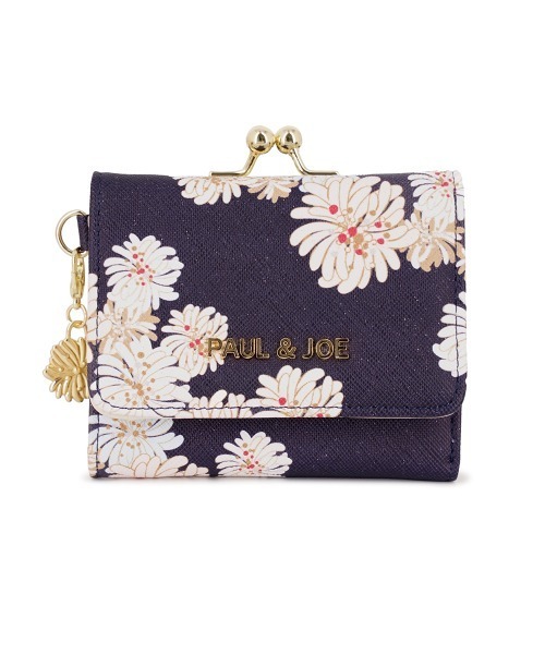 ポール＆ジョー★ がま口ミニ財布 クリザンテーム・ラメプリント PAUL & JOE ACCESSOIRES 財布 口金ミニ財布 「クリザンテーム