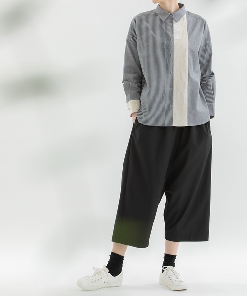 新品！ノップドゥノッド.nop de.nod/裾ゴムサルエルバルーンパンツ nop de nod パンツ リネンレーヨンライン刺繍サルエルバルーン