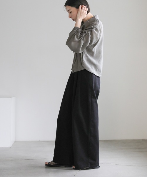 select MOCA ブラウス シャツ シャーリングスリーブシアーシャツ