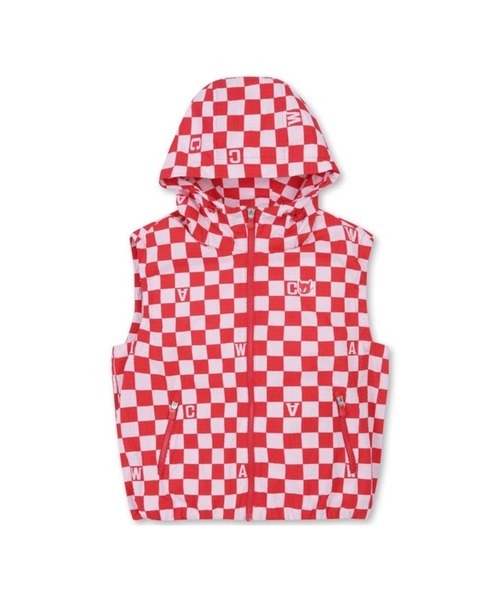 WAACチェック柄フード付きベスト WAACチェック柄フード付きベスト