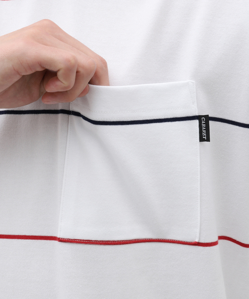 トップス CABARET POVAL MerinoWoolRaglanTopStripe SHIRTS – CABARET