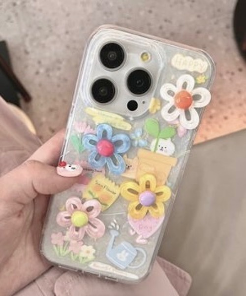 BURNER スマホケース 「OKUOKU 0909」iPhoneケース 立体フラワー