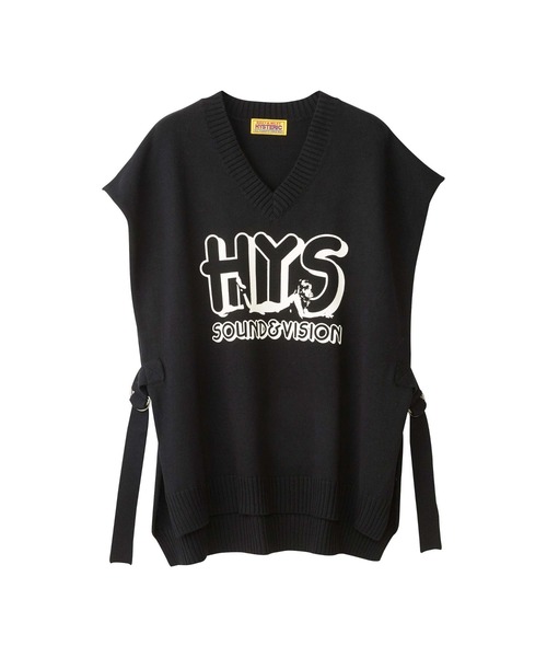 HYSTERIC GLAMOUR」 Vネックニット FREE ブラック レディース 