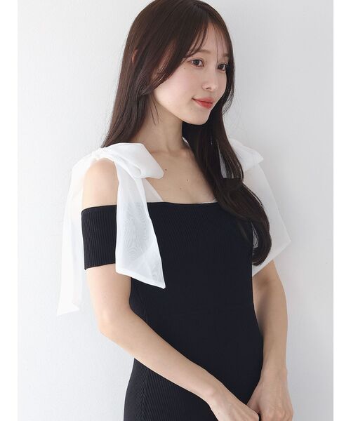MERCURYDUO（マーキュリーデュオ） ワンピース ショルダーリボンニット 