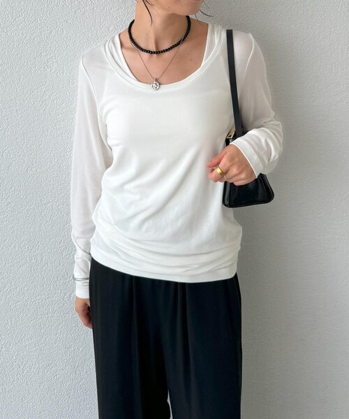tシャツ 「MYSELFbyRD（マイセルフバイリヴドロワ）」baseLongTee レディース