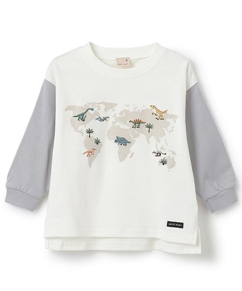 petit main tシャツ 恐竜刺しゅう長袖Tシャツ キッズ 子供服 男の子