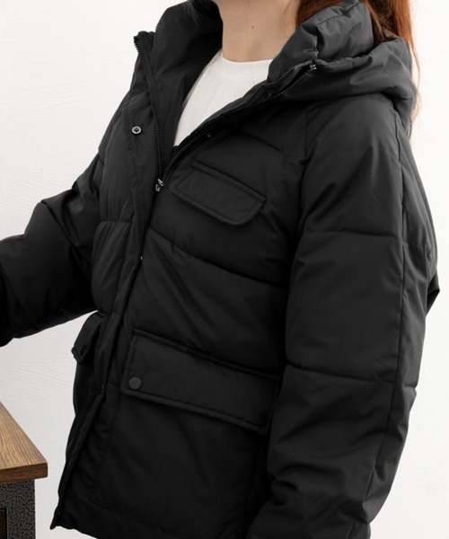 【新古品・未使用・一点もの】未使用タグ付き 黒 ダウンジャケット フード付き miniministore（ミニミニストア） ダウンコート ダウンジャケット