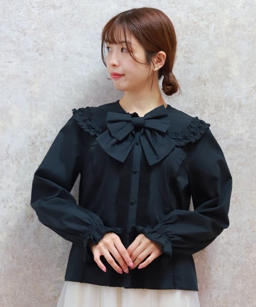 axes femme kawaii ブラウス シャツ フラット衿ブラウス レディース