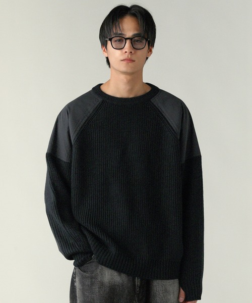 ブリーフィング　ニット　ブラック　Lサイズ EPIC（ファッション） セーター ニット フィンガーホール