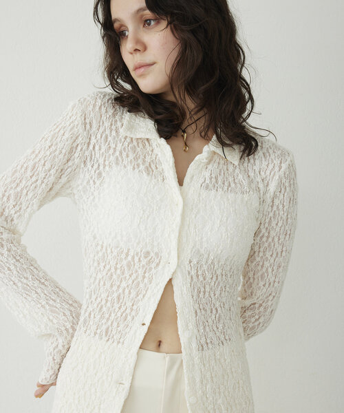 Whim Gazette ブラウス シャツ 「THE PAUSE」ストレッチレース