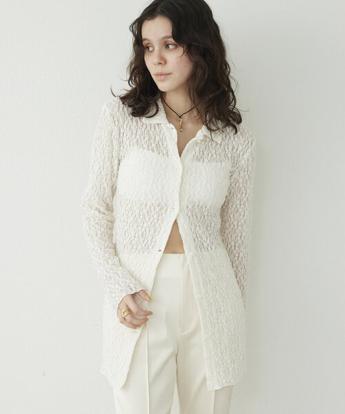 Whim Gazette ブラウス シャツ 「THE PAUSE」ストレッチレース