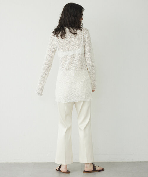 X様【THE PAUSE】ストレッチレースシャツ Whim Gazette ブラウス シャツ 「THE PAUSE」ストレッチレース
