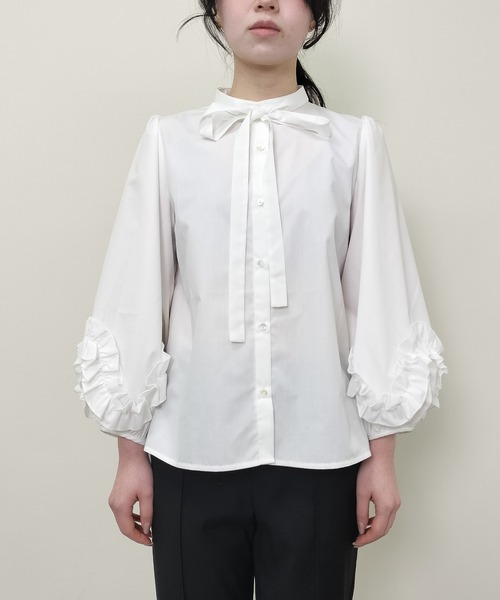 tシャツ 2WAYフリル袖ブラウス レディース