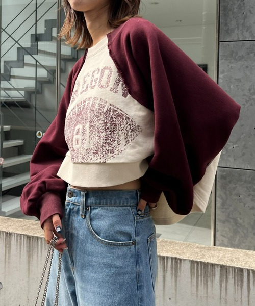 「etsinta」 スウェットカットソー ONE SIZE ライトグレー レディース etsinta 「etsinta」 スウェットカットソー ONE SIZE ライト
