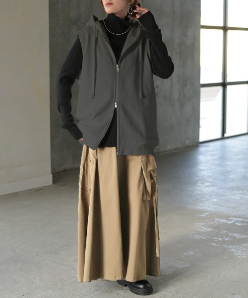 HUG.U（ハグユー） ベスト ジレ ダブルジップスウェットジレ