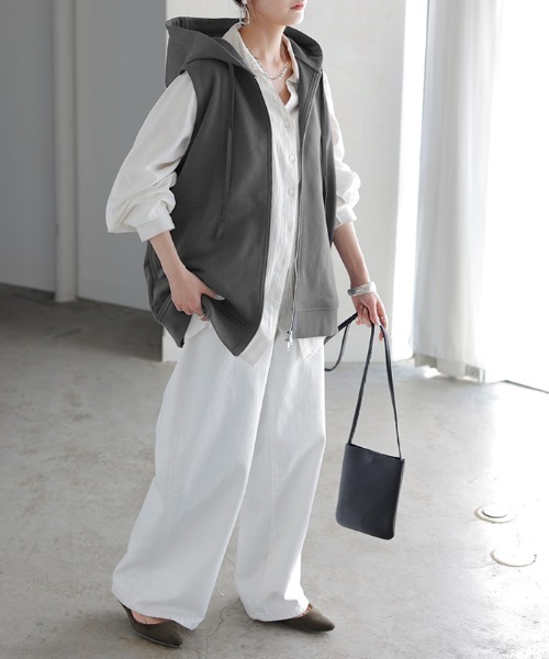 HUG.U（ハグユー） ベスト ジレ ダブルジップスウェットジレ