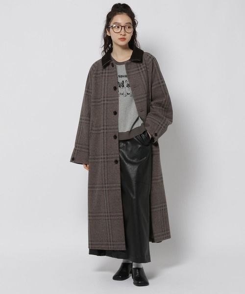 niko and…（ニコアンド） ステンカラーコート LONG グリーン