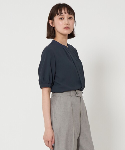 ブラウス シャツ 「リバイバル」オーバーシルエットタックシャツ レディース LHELBIE ブラウス シャツ タックバルーンブラウス レディース