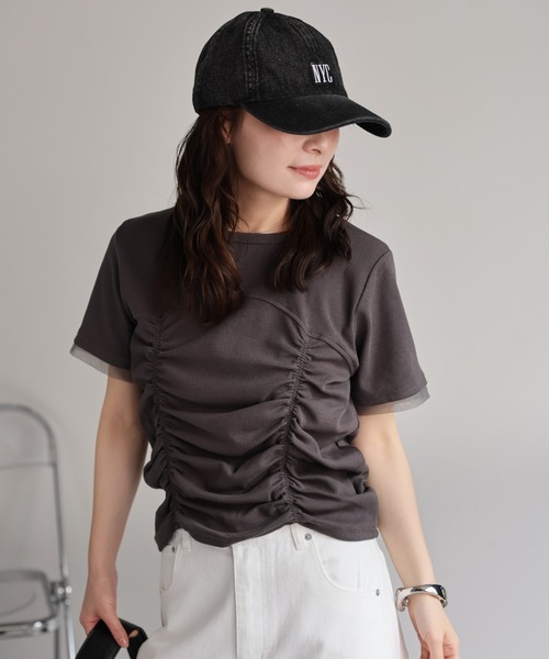 ap retro tシャツ フロントシャーリングデザインTシャツ