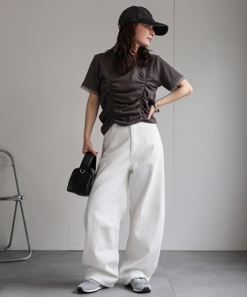 ap retro tシャツ フロントシャーリングデザインTシャツ