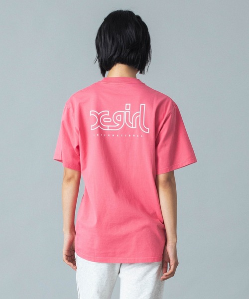 X-girl tシャツ MILLS LOGO S/S TEE レディース メンズ