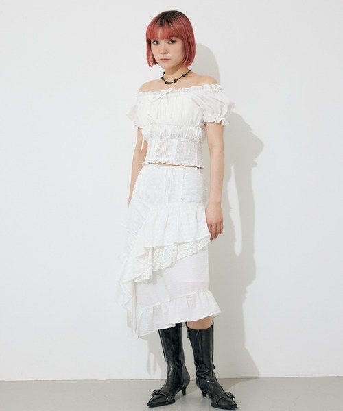 ロングスカート ユニクロ公式 | ギャザーロングスカート（丈標準81～85cm）