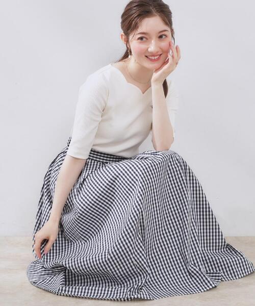 Couture Brooch スカート 「大人可愛い・ゴム仕様」ギンガム