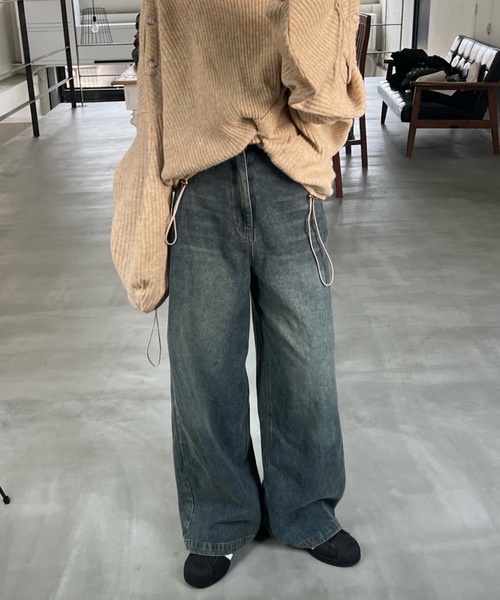 [shesame] Denim брюки MEDIUM индиго голубой женский 