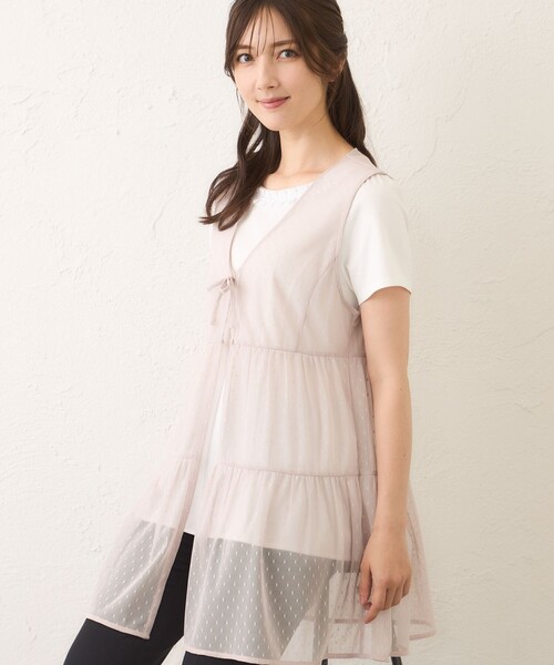 TO BE CHIC（トゥー ビー シック） tシャツ ドットチュール ジレ