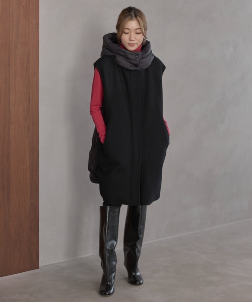 値下げ！LE PHIL ルフィル ライト　リバー　ウール　ベスト　ジレ LE PHIL(ル フィル)｜ライトリバージレ/ブラック の通販｜ELLESHOP