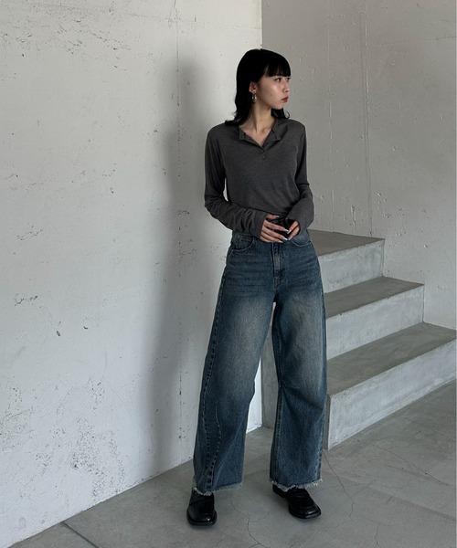 「feepur」 長袖カットソー MEDIUM オフホワイト レディース