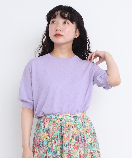 ニット セーター C/ぽんぽんサマーニット レディース