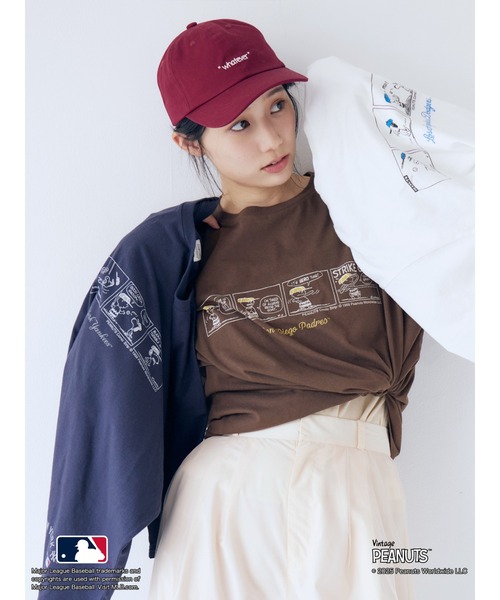 tシャツ 「MLB PEANUTS」ロゴTee レディース