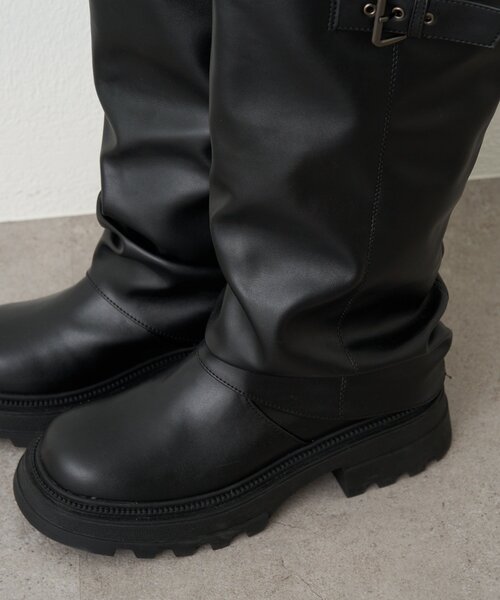 w closet ブーツ 「25AW」ベルト付カバーロングブーツ