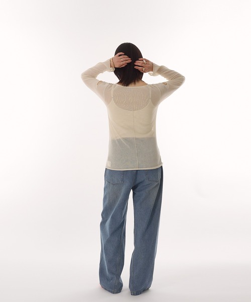 「MUHET」 加工デニムパンツ MEDIUM ブラック レディース