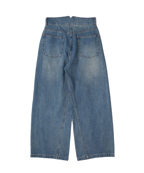 「MUHET」 加工デニムパンツ MEDIUM ブラック レディース