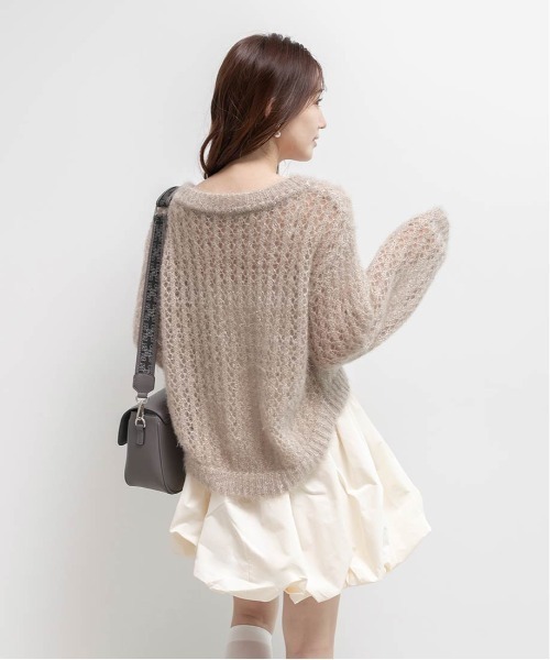 RANDA（ランダ） ニット セーター シースルーローゲージニット