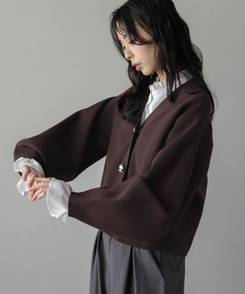 La-gemme（ラジェム） カーディガン メッキボタンニットカーディガン
