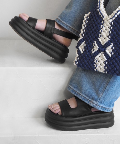 「minia」 フラットサンダル M ブラック レディース_画像5