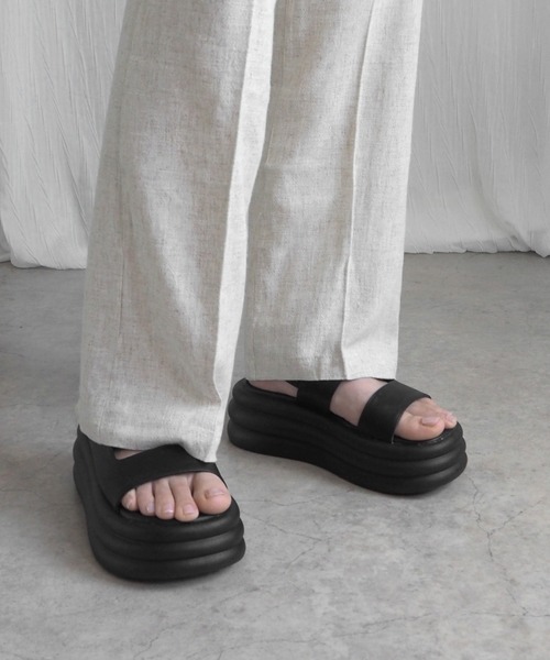 「minia」 フラットサンダル M ブラック レディース_画像8