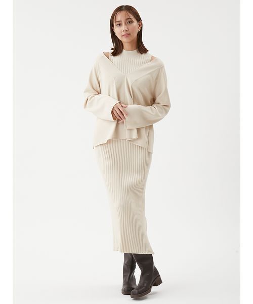 Mila Owen（ミラオーウェン） ワンピース 両得レイヤードニットワンピ