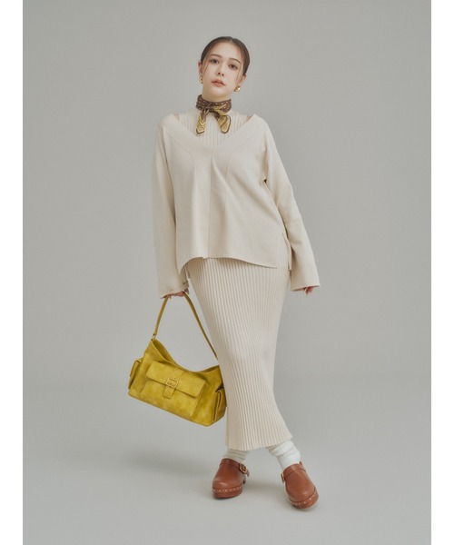 Mila Owen両得レイヤードニットワンピ Mila Owen（ミラオーウェン） ワンピース 両得レイヤードニットワンピ