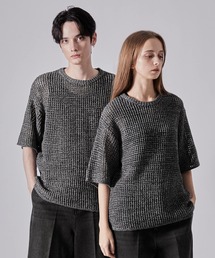 「CLEL」 半袖ニット X-SMALL ネイビー メンズの画像6