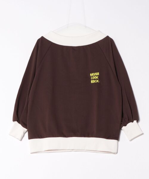 トレーナー スウェット 「オフショル×バックうさぎ刺繍」レディース 裏