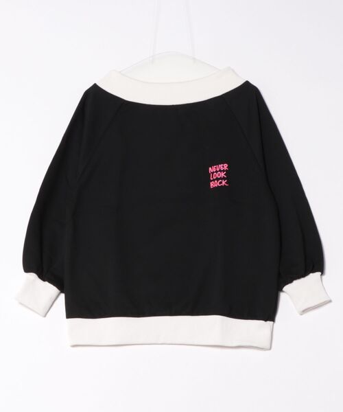 トレーナー スウェット 「オフショル×バックうさぎ刺繍」レディース 裏