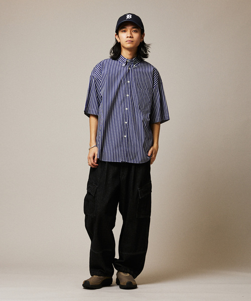 「JOURNAL STANDARD」 半袖シャツ MEDIUM ネイビー メンズ_1