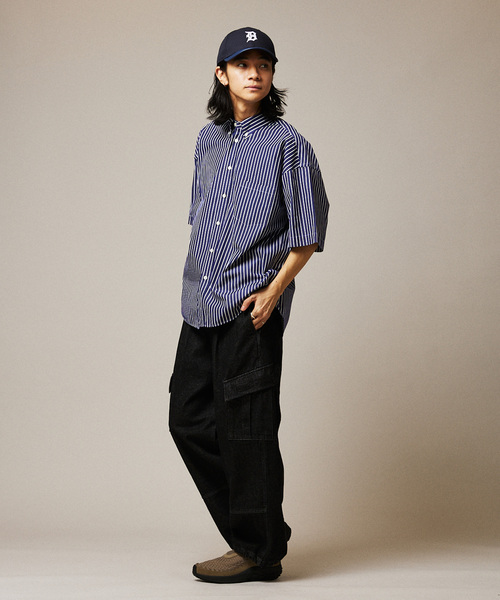 「JOURNAL STANDARD」 半袖シャツ MEDIUM ネイビー メンズ_2